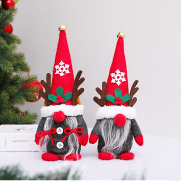 Jul Tomtar Plysch Ansiktslös Jultomte Docka Gonk Dvärg Elf Dekoration Ornament B