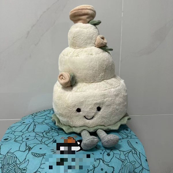 Jellycat Samlarobjekt Bröllopstårta Plysch – 28CM Ny Inkluderar Presentpåse leksak mjuk