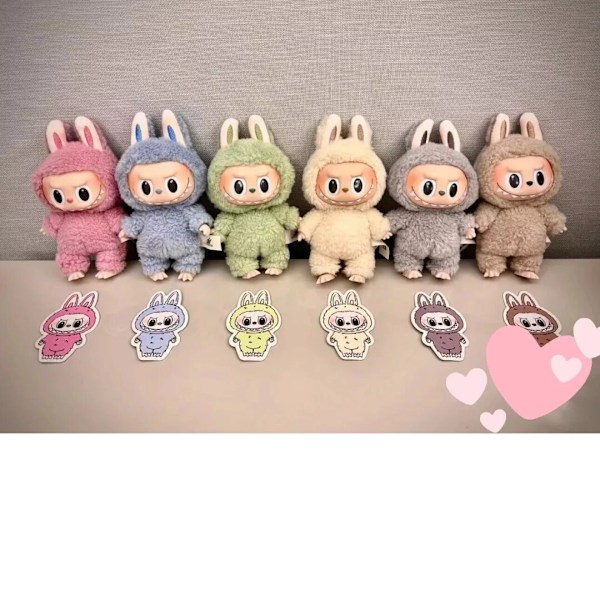 LABUBU The Monsters Etciting Macaron Plyschdockor Nyckelring Leksak Blind BoX Gåvor H