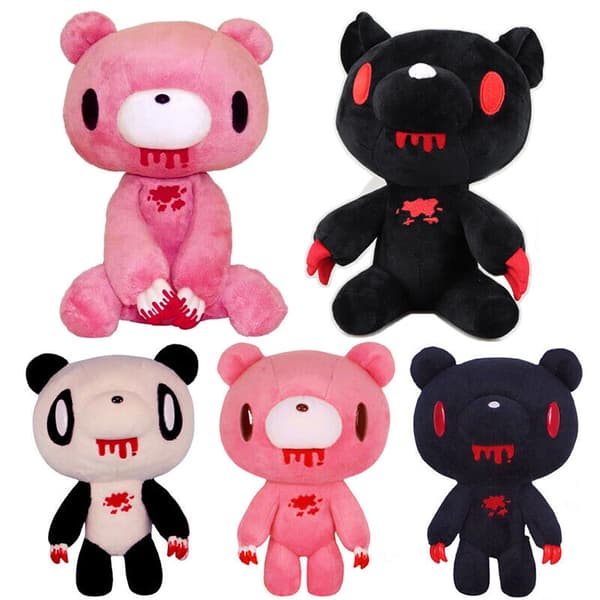 Plyschleksak Melankoli Rosa Björn Seriefigur Docka Barn Presenter Ny Black 20cm