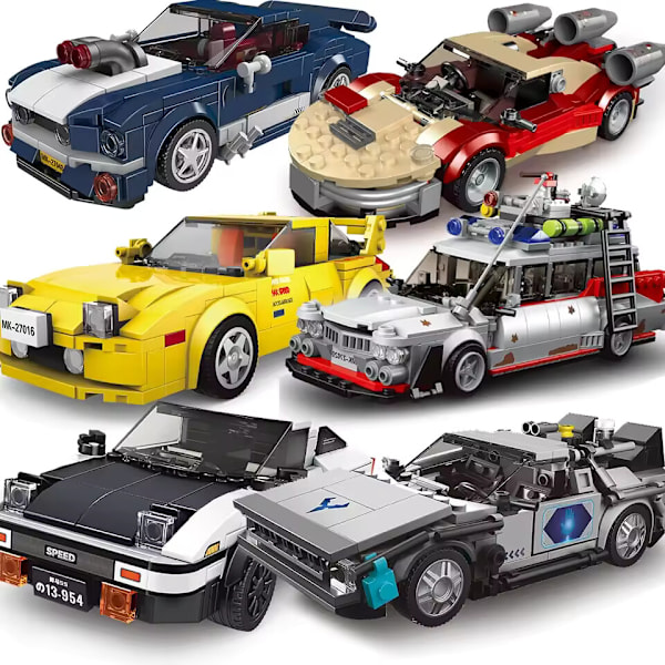 Mould King Mini Bilmodell Set Sportfordon Byggsats 80 Bilar Samlarobjekt 27010 RSR No box