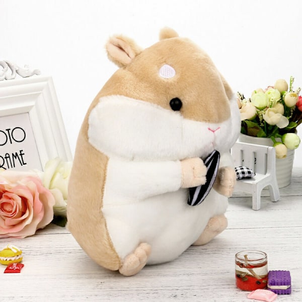 Bedårande Kawaii Fluffig Hamster Mjuk Plyschleksak Docka Söta Gosedjur Presenter NY Gray