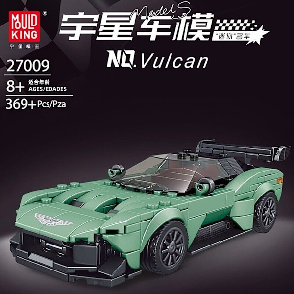 Mould King Mini Bilmodell Set Sportfordon Byggsats 80 Bilar Samlarobjekt 27009 Vulcan With retail box and acrylic box