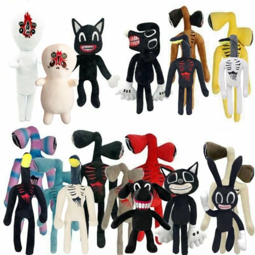 Sirenhuvud Plyschdocka Fyllda Mjuka Leksaker Skräck Tecknad Katt Fylld Barnleksak Present Black cat-37cm