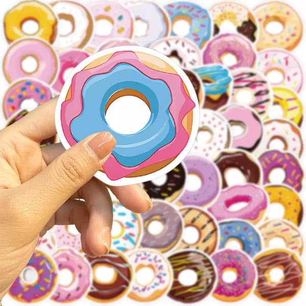 50X Colorful Donut Donut Mat Bageri kök Dekaler Stickers Design Graffiti