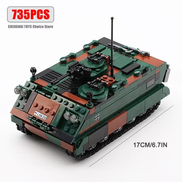 WW2 Militär Stridsvagn Byggklossar Set för Barn - Pansarfordonsmodell 06050 735Pcs