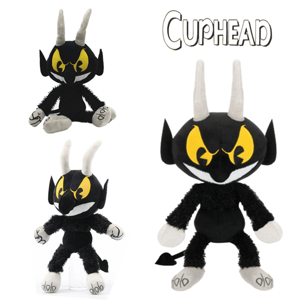 Ljusa färgglada Cuphead Mugman Devil Boss Plyschleksak Gosedjur docka för barn
