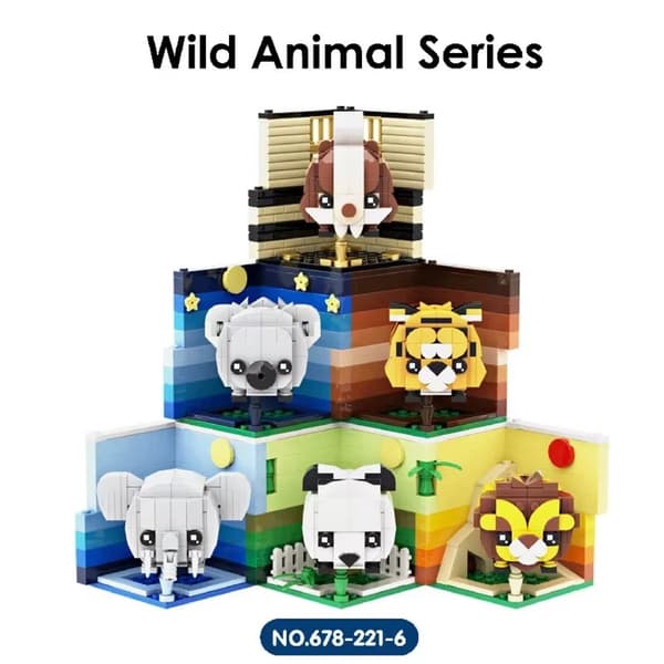 Sött Djur Byggklossar Set - Panda, Koala, Tiger & Fler DIY Leksakspresent Chicken
