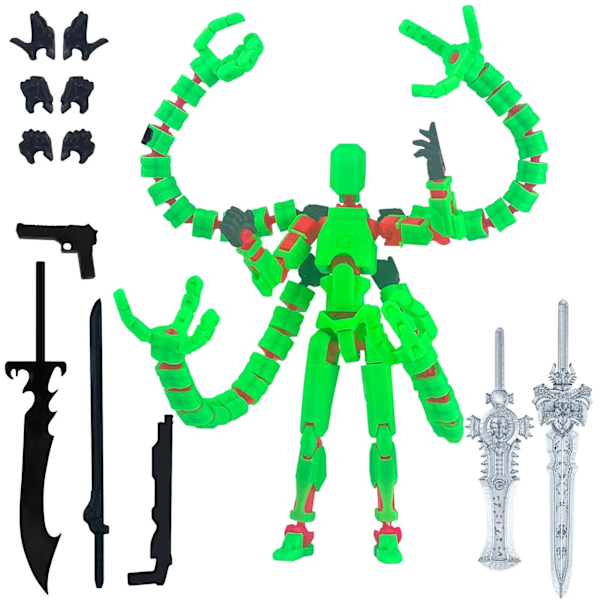 Titan 13 Actionfigur 3D-printad T13 Multi-ledad Rörlig Robot Med Komplett Set White