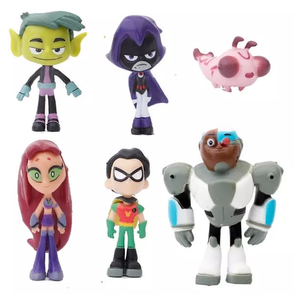 Teen 6st Titans Go Figur Robin Raven Beast Boy Starfire Figurine Kid Toy Model