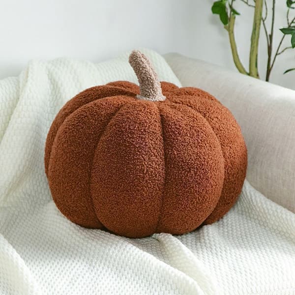 Mjuk Pumpakudde Pumpa Plyschleksak Soffkudde Halloween Dekoration Gåva Brown 28 cm