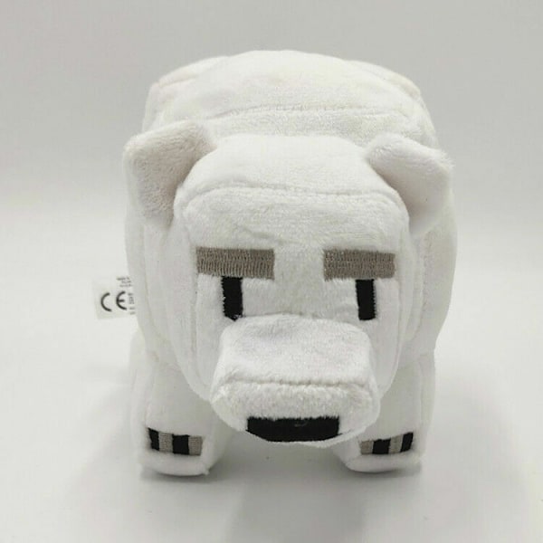 Minecraft MC Djur Kudde Plyschdocka Fylld Spel Mjuk Leksak för Barn Vuxen Gåva 18cm White Bear