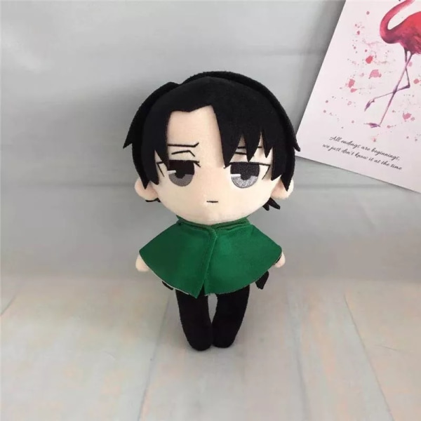 på Titan Attack Plysch Doll Toy Levi Ackerman Mjuk presentkudde fylld 20 cm Barn