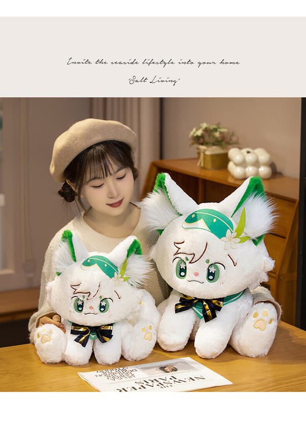 Genshin Impact Venti Cat Barbatos Plyschleksak Pp bomullsfyllning 44cm