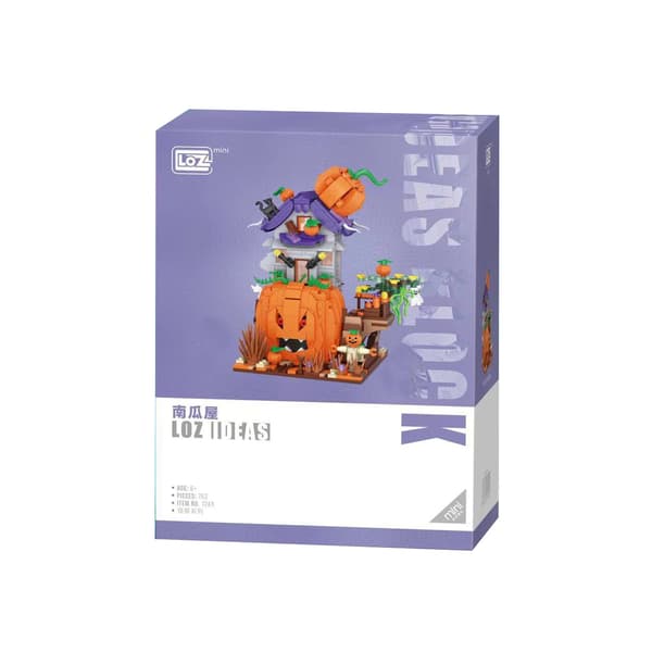 LOZ Halloween Julhus Pumpavagn Mini Gatubyggklossar Leksaker Forrest wolf cabin With box