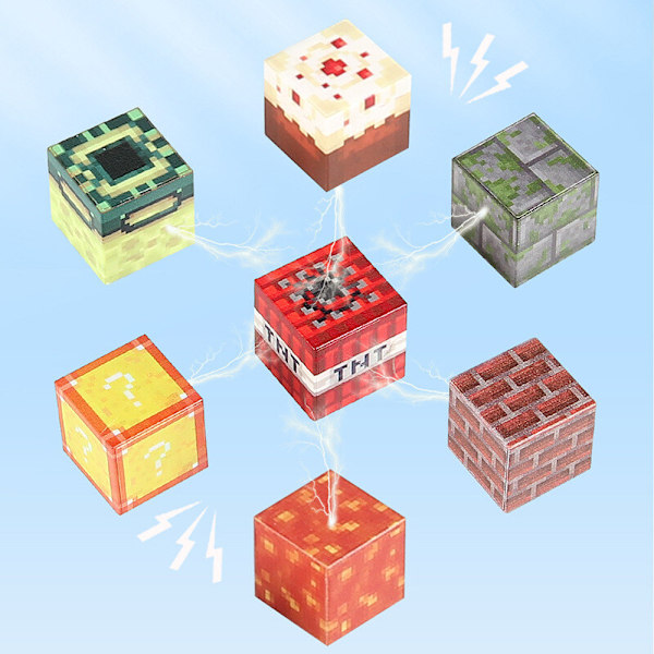 Rikt utbud av magnetiska block Minecraft-kuber DIY Byggleksaker Set 10 st 58 bookshelf