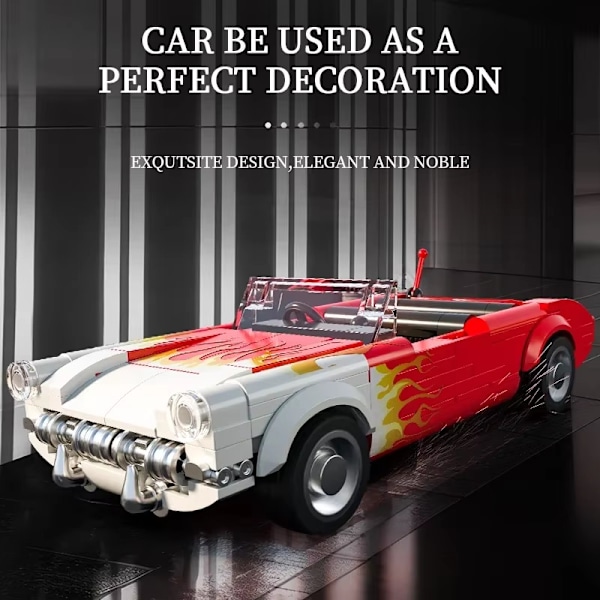 249 Delar Retro C1 Cabriolet Bil Byggklossar Flamma Klassiska Bilmodeller Fordon