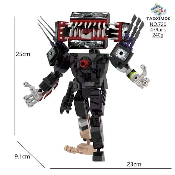 MOC Skibidi Toalett Byggklossar Set Titan Speakerman Cameraman Tvman Klossar 62