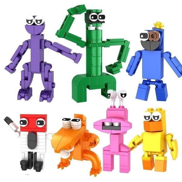 Rainbow Friends Byggkloss Leksaksmodeller Spelfigur Tegelsten Barnpresent 7 st