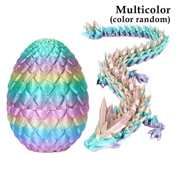 3D-printad Artikulerad Drakägg Kristall Drake med Drakägg Rolig Dekor Multicolor