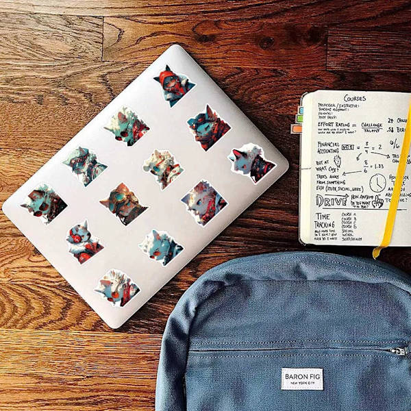 50X Cyberpunk Wild Cats Theme Skateboard Scrapbook Laptopväska Notebook Stickers