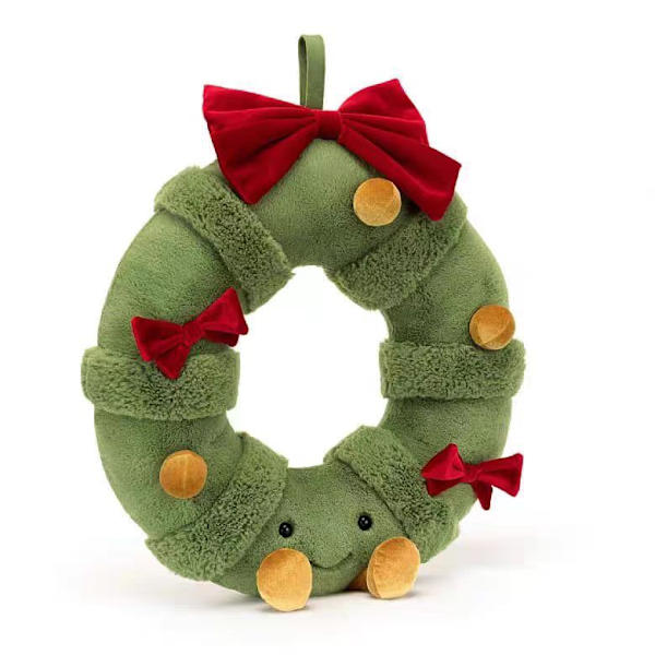 JELLYCAT Julkrans Plyschleksak Med Etiketter Julklapp 20/40CM Mjuk Size Christmas wreath 40cm