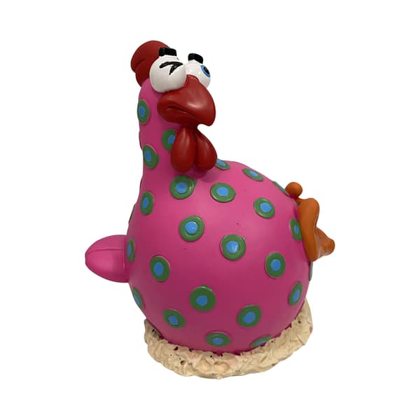 Silly Chicken Sitting Rooster Ornament Rolig Realistisk Mångsidig Trädgård F