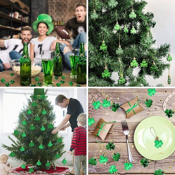 24ST St. Patrick's Day Ornament Hänge Grön Hängande Baubles Ornament Decora