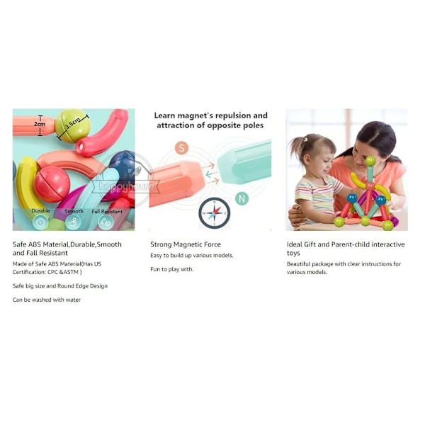 Magnetiska Byggklossar Set Leksaker för Barn Magnetstav Byggklossar 42pc without box