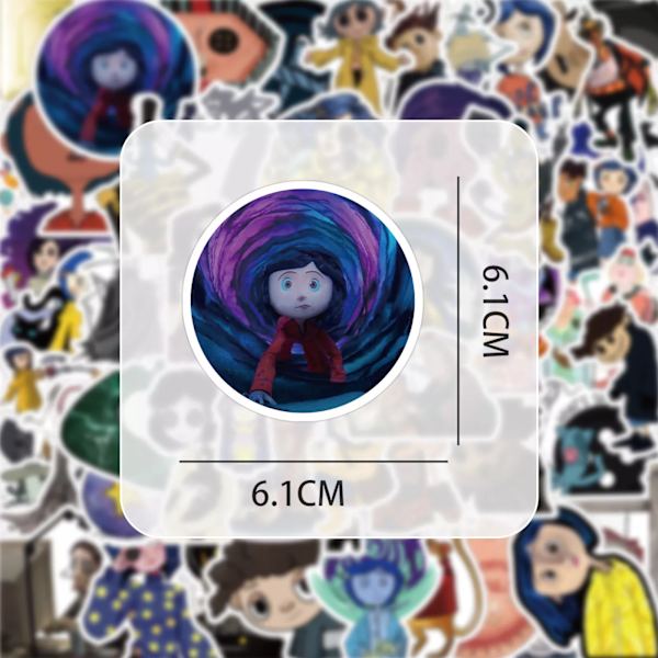 50 st Coraline The Secret Door Movie Stickers Laptop Dekal Graffiti Hydro Flasks