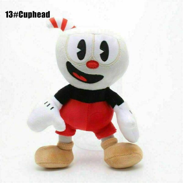 Cuphead Mugman Devil Demon Carnation Mecup Brocup Plyschdocka Gosedjur 13#Cuphead