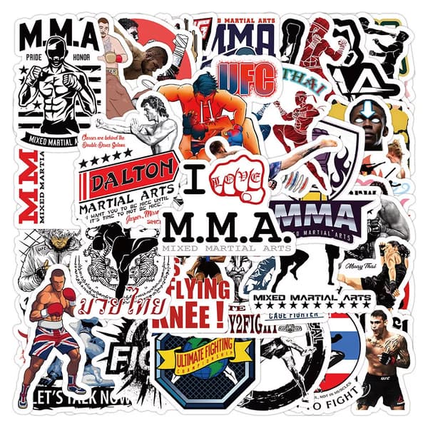50st M.M.A. Mixed Martial Art Fighters Quotes Scrapbook Skateboard Stickers