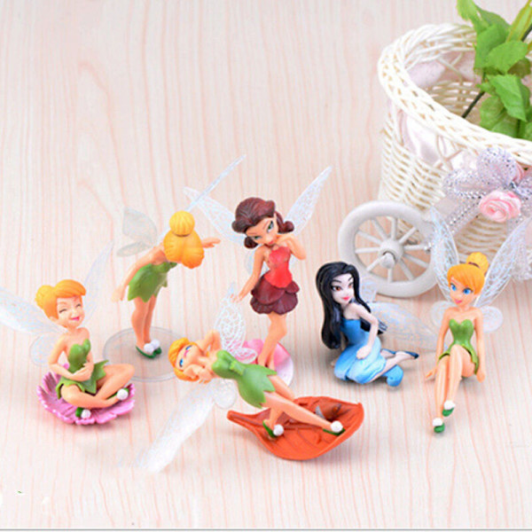 6 st Blomma Pixie Fairy Presenter Miniatyr Dekor Statyett Hemgård Prydnad Trädgård