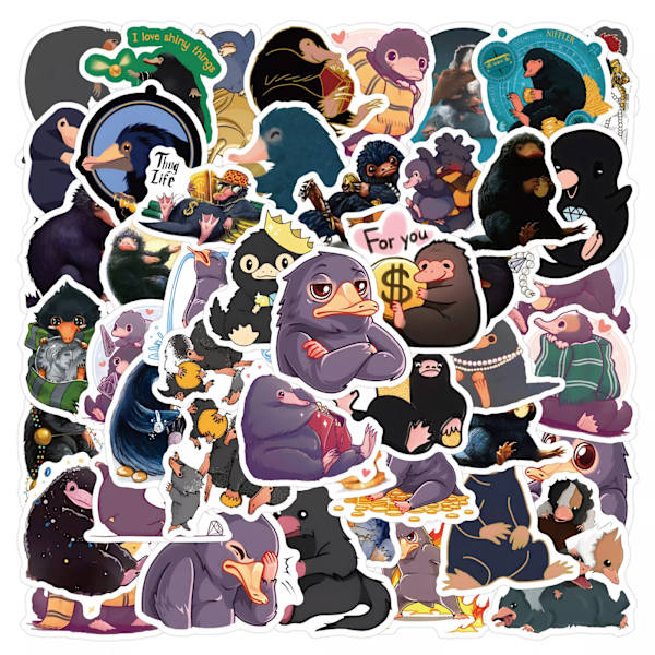 60X Niffler Stickers Harry Potter Fluffy Fur Creature Graffiti Stationär bärbar dator