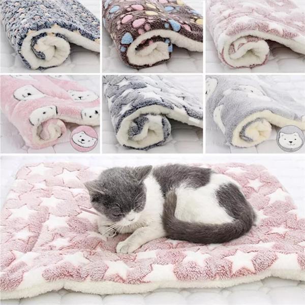VARMT DET TÄKTA MJUK VADD KATT HUNDSÄNG FLEECEMATTA VARM THERMAL Djursängar Grey L:79*60cm