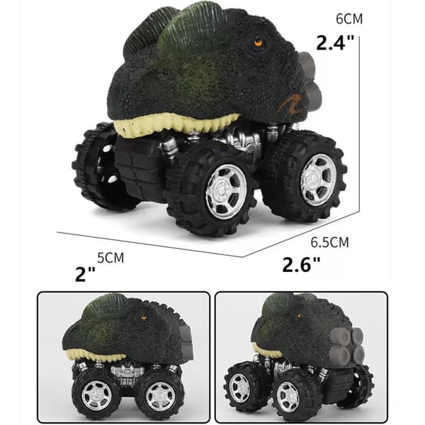 4st Dinosauriebilar Pull Back Vehicle Set Mini Djur Bil Pojkar Leksaker Födelsedagspresent