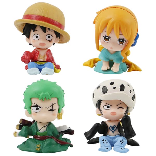 4ST EN DEL Nami Roronoa Zoro Monkey D. Luffy Law Söt figurleksak Tårtadekor