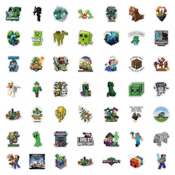50X nya Minecraft Creeper Fientligt beteende Dungeons Skateboard gitarrdekaler