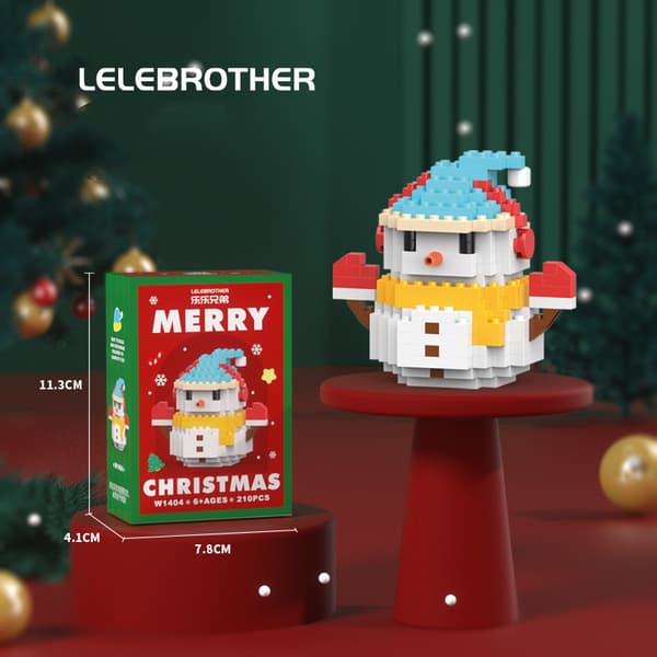 Jultomten Jul Ren Modell Byggklossar Tegelstenar Leksaksset Barnpresent Blue Snowman 210PCS [Color Box Set]