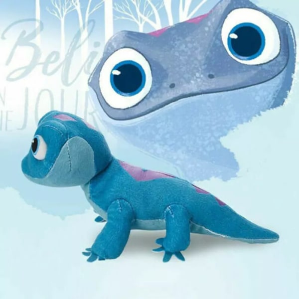 Frozen 2 plyschdocka leksak Eldsprit Salamander Blå ödla fylld födelsedagspresent