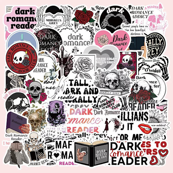 50X Populära Dark Romance Reader Death Rose Stickers Hydro Flask Guitar Graffiti