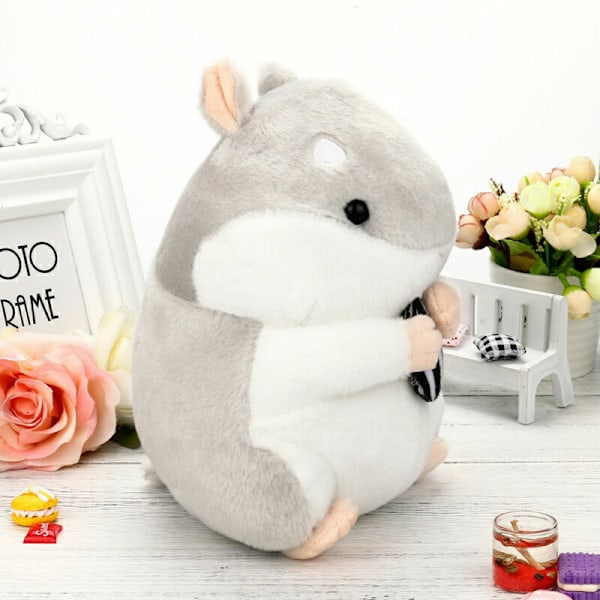 Bedårande Kawaii Fluffig Hamster Mjuk Plyschleksak Docka Söta Gosedjur Presenter NY Gray