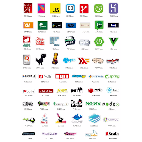 100 st Programmering Java C++ Coding Hacker Coder IT Engineers Stickers Room Decal