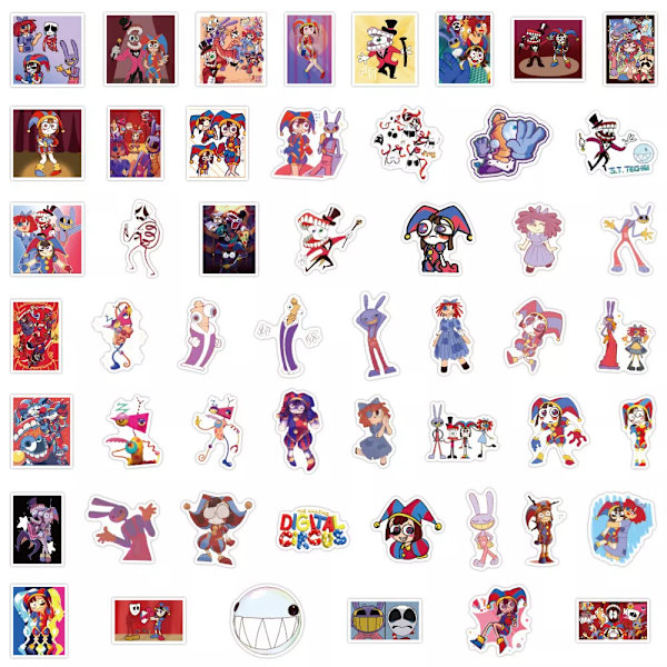 100X The Amazing Digital Circus Graffiti Book Telefon Gitarr Hydro Flasks Stickers