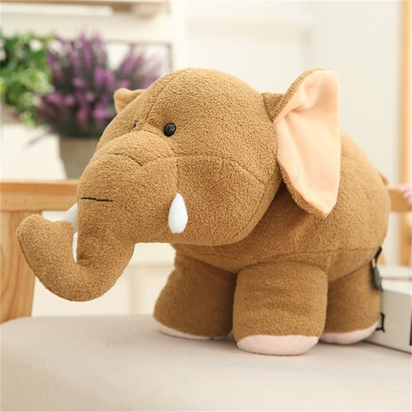för barn Elefantdocka Gosedjur Flodhästleksaker Plyschleksak brown elephant 40cm