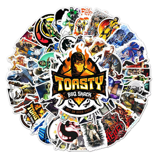 50 st nya Mortal Kombat PS5 XBox Stickers Characters Collection Graffititelefon