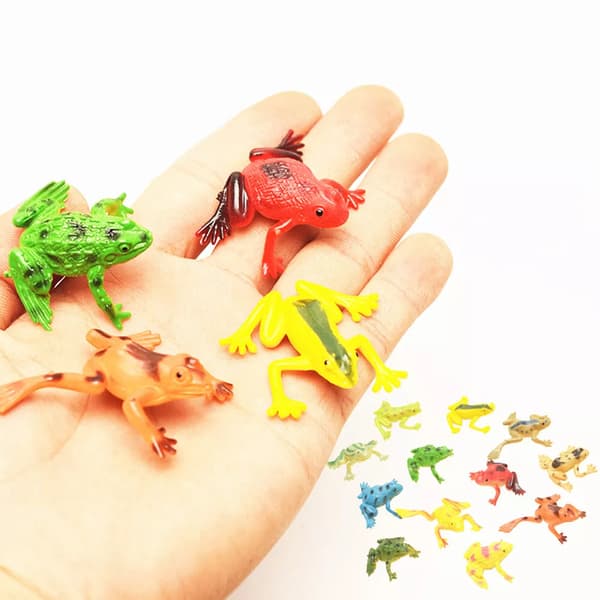 12 st Plast Liten Groda Figurer Simulering Dekoration Barnleksak Färgglad present