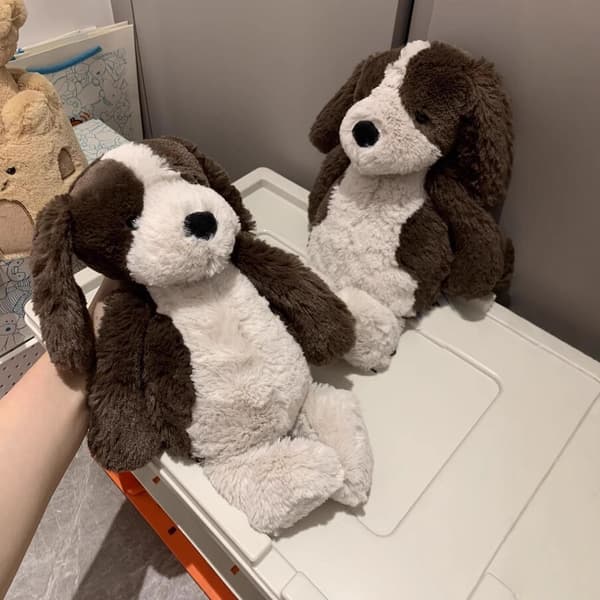 Jellycat Medium Bashful Fudge Puppy Plyschleksak Helt Ny NWT Med Taggar mjuk