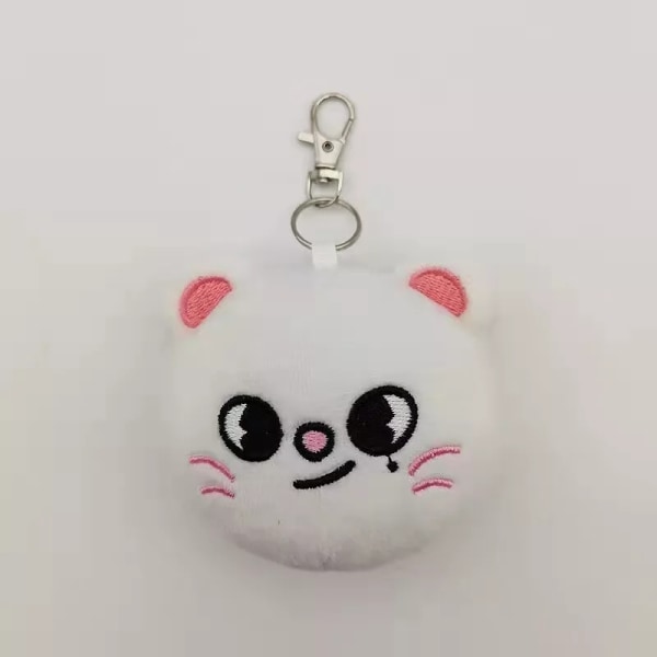 Kpop Stray Kids SKZOO Wolf Chan PuppyM BbokAri Mini Plyschleksak Nyckelring Nyckelring White Cat Pendant