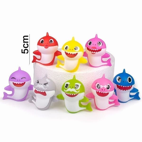 8 st Tecknad BABYSHARK Tårtdekoration Actionfigur Leksaker Dekoration Fest Barnpresent